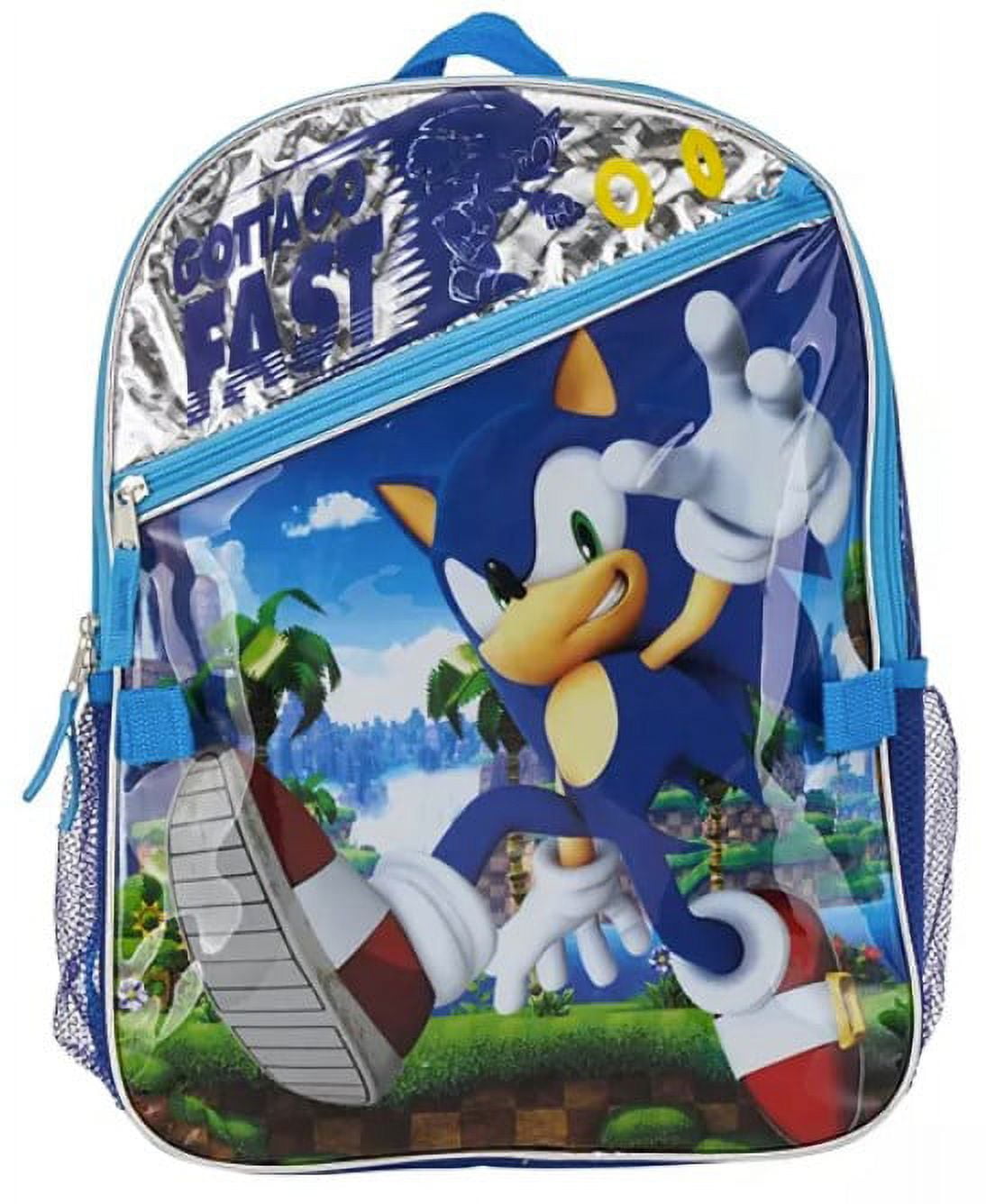 Sonic The Hedgehog School Travel Backpack 2 Piece Set With Detachable Lunch  Box Multicoloured