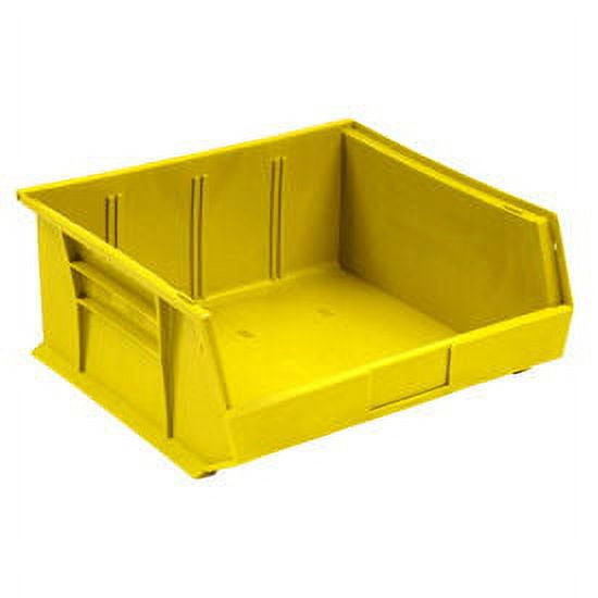 Quantum QUS245 Plastic Storage Bin, 16-1/2 x 10-7/8 x 5 Yellow, Lot of 6