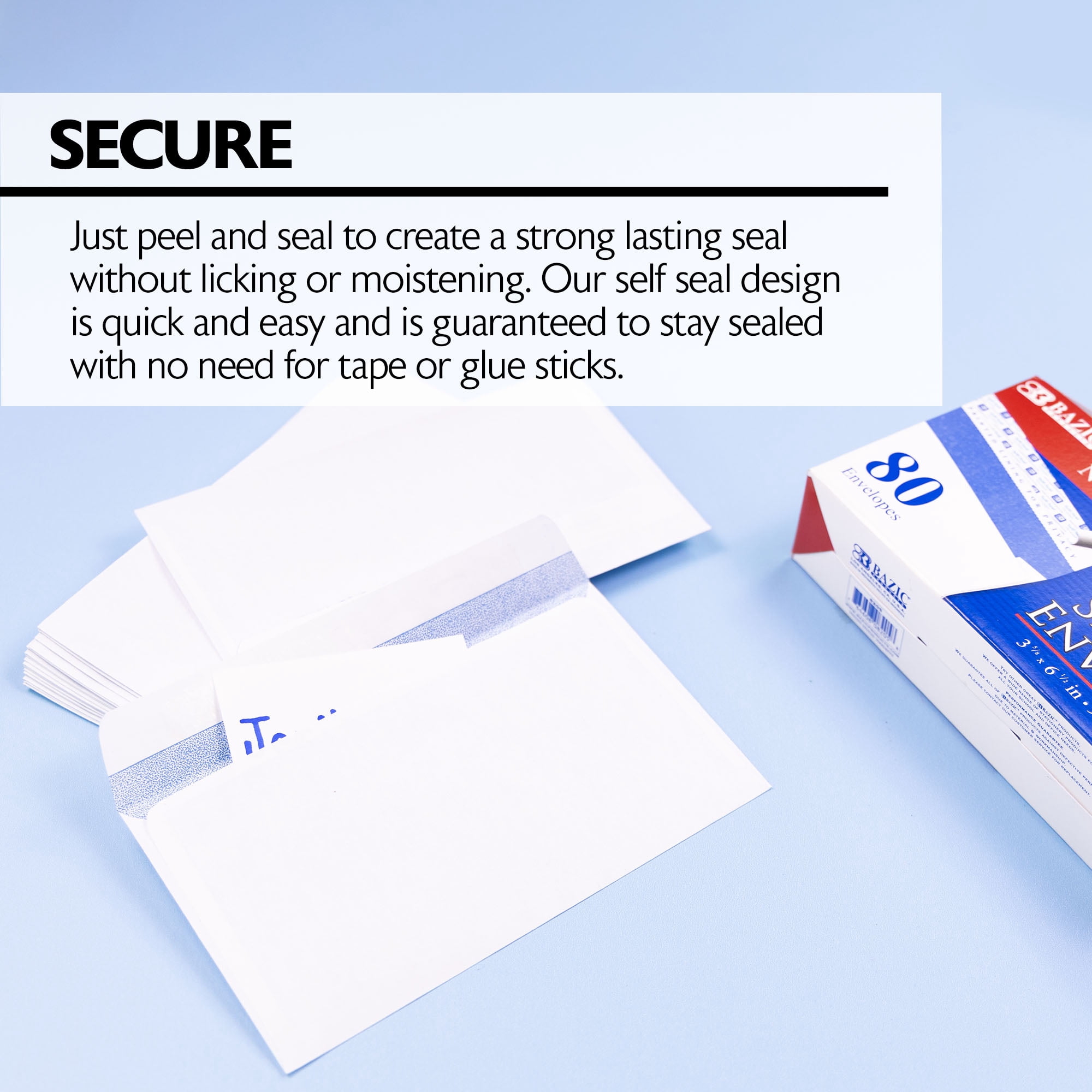 BAZIC Security Self Seal Envelope 3 5/8" x 6 1/2" #6 Tint Mailing Envelopes, 1920-Count