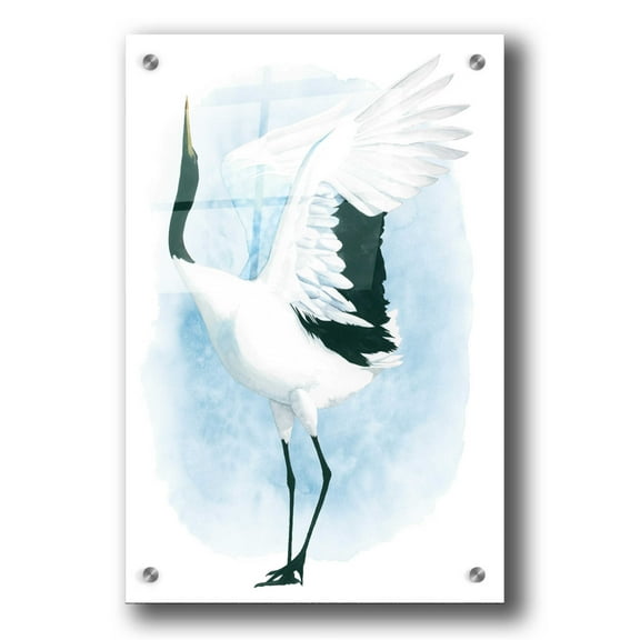 Epic Art 'Dancing Crane I' by Grace Popp, Acrylic Glass Wall Art, 24"x36"
