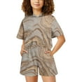 thumbnail image 2 of HBYJLZYG Baby Girls Gradient Shorts Set, Gradient Printed Hooded T-Shirt Shorts Two-Piece Set Summer Beach Outfits Set 5-6 T, 2 of 7