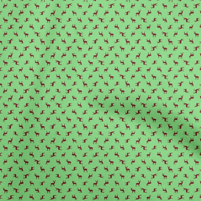 oneOone Cotton Silk Light Green Fabric Animal Craft Projects Decor Fabric Printed By The Yard 42 Inch Wide
