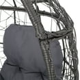 thumbnail image 4 of Jayson Outdoor Wicker Teardrop Chair with Cushion, Gray and Dark Gray, 4 of 9