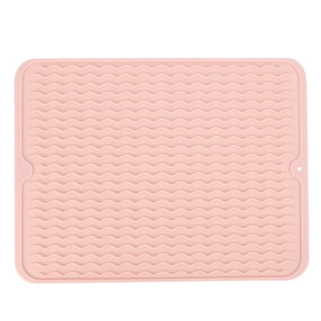 

Silicone Dish Drying Mat Non-Slip Placemat Tableware Silicone Drain Pad Insulation Pot Mat Tableware Pink
