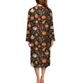 thumbnail image 3 of FOR U DESIGNS Pumpkin Maple Leaf Print House Dresses for Women, Breathable Long Sleeve Night Shirts Soft House Dress with Pockets, Duster Lounger Robe Fall Home Decor with Zipper, 3XL, 3 of 8