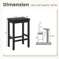 thumbnail image 2 of JWRWEFA 24 Inch Upholstered Bar Stools Set of 2, Counter Height Bar Stools with Solid Wood Legs, PVC Leather Padded Seat, Button Tufted Design, Footrest, for Kitchen Island & Bar, Brown & Black, 2 of 8
