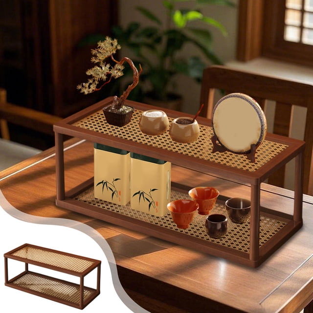 Amzcrzy Wood Shelf for Storage Desktop Shelf Multi Layer Water Cup Cosmetic Small Storage Rack Office Desk Workstation Organizing Layered Display Shelf Home Decor Home and Kitchen Furniture