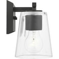 thumbnail image 5 of Vertex Collection Three-Light Matte Black Clear Glass Contemporary Bath Light, 5 of 14