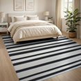 thumbnail image 3 of ODIKA 8'x10' Washable Area Rug Durable, Non-Slip Striped Layering Design Bold Bands Alternating Evenly Spaced Lines for Living Room, Under Sectional, Family, 3 of 7