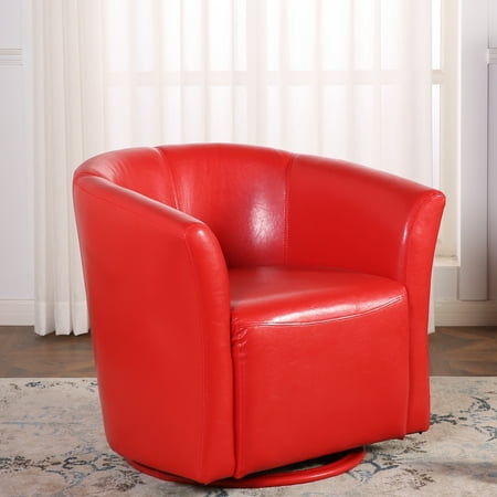 belleze armrest swivel padded tub cushion barrel comfort chair base round modern