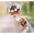 thumbnail image 5 of Paquete de 2 diademas de flores de margarita, corona de girasol, diademas de estilo bohemio para novias, mujeres, niñas, hippies, bodas, festivales de playa (blanco) Sailing Electrónica, 5 of 5