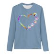 thumbnail image 3 of Jsaierl Hauts de la Saint-Valentin pour Femmes Tendance Coloré Patte de Chien Cœur Graphique T-Shirts Décontractés Col Rond Manches Longues, 3 of 3