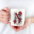 thumbnail image 4 of Initial Letter N Mug for Her, Personalized Floral Ceramic Cup 11oz 15oz for Daily Use, Custom Monogram Gift for Wife, Sister, Friend, Coworker, Mom from Daughter or Son, 4 of 6