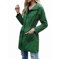 thumbnail image 1 of Chaqueta Impermeable Ligera para Mujer, con Capucha, Mangas Largas y Cremallera, para Actividades Al Aire Libre Verde Hierba L, 1 of 9