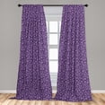 thumbnail image 4 of Ambesonne Floral Curtains, Lilac Flowers Retro Ornament, Pair of 28"x84", Pale Purple and Quartz, 4 of 4