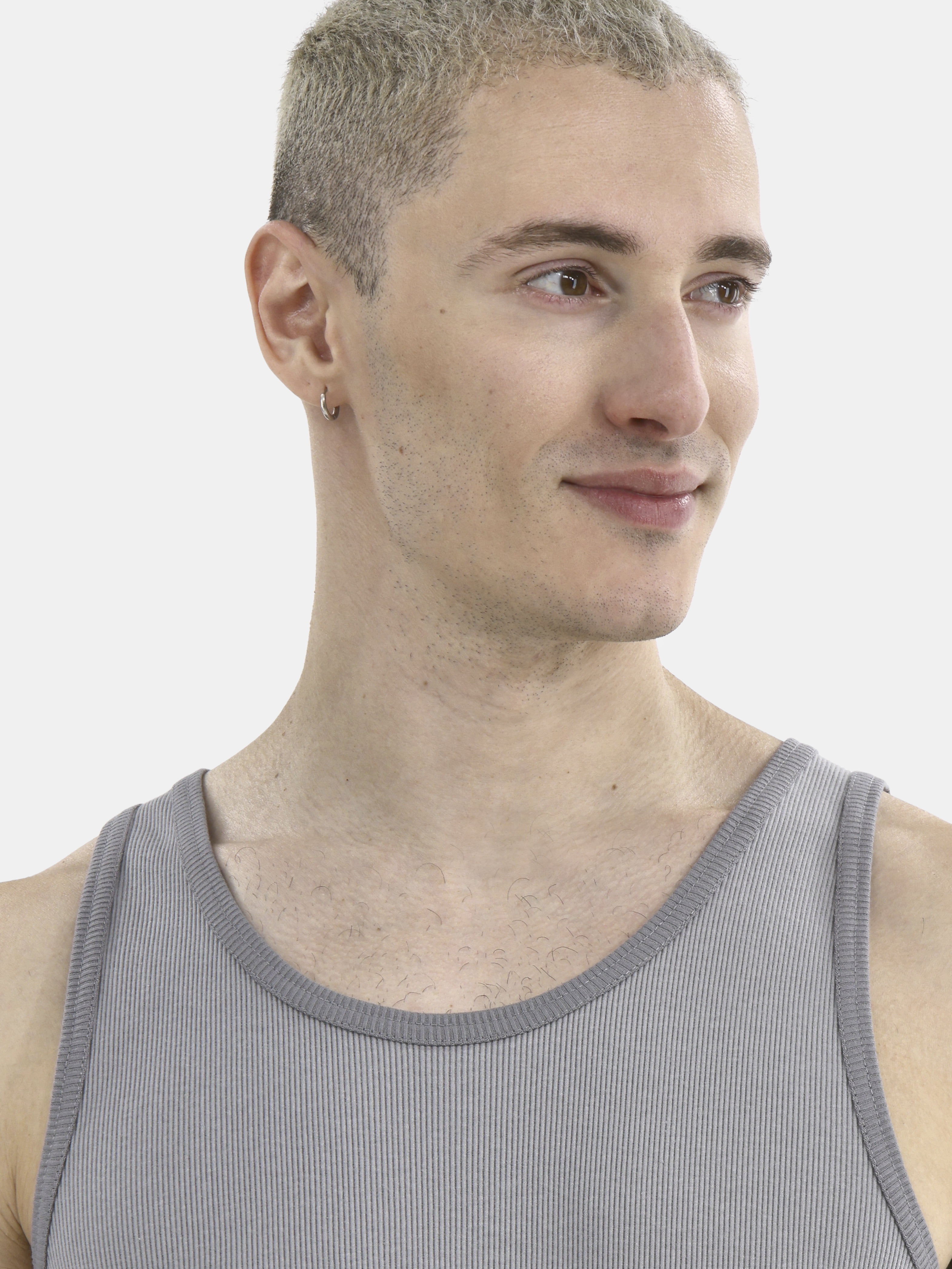 No Boundaries Flat Grey Basic Tank Top, 3-Pack, Men's
