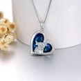 thumbnail image 6 of Highland Cow Necklace 925 Sterling Silver Amethyst Heart Pendant Necklaces for Women Birthday Jewelry Gifts 18" + 2" Extender, 6 of 7