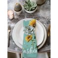 thumbnail image 2 of Turquoise Sunshine Sunflower Cloth Napkins Set of 4 Reusable Dinner Napkins, Pastoral Bees Farmhouse Floral Cocktail Napkin Washable Table Napkins for Wedding/Holiday Party/Baby Shower 20"x20", 2 of 7
