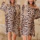 thumbnail image 3 of ICHUANYI Clearance Women's Spring Leopard Printing Long Sleeve Round Neck Loose Casual Dress ICHUANYI "ICHUANYI", 3 of 9