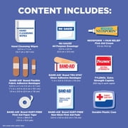 Band-Aid Brand Travel Ready Portable Emergency First Aid Kit, 80 Piece