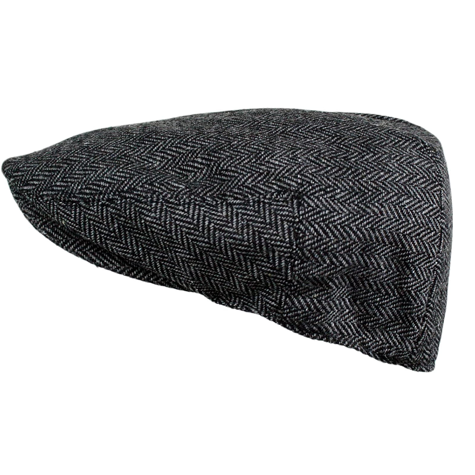 Herringbone Tweed Newsboy Cap | Wintermütze Für Herren, Größe L/XL, Anthrazit, Aus Wollmischung