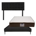 thumbnail image 1 of Box Base Cama Slim Matrimonial+Cabecera Catania Negro+Colchon Matrimonial Nautilus, 1 of 8