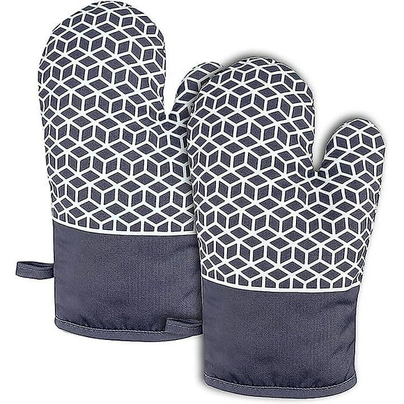 Oven Mitts, 550℉ Heat Resistant Silicone Oven Mitts, Non-slip Silicone Kitchen Potholders Potholders for Kitchen, Oven Mitts for Cooking, Pastry, Barb