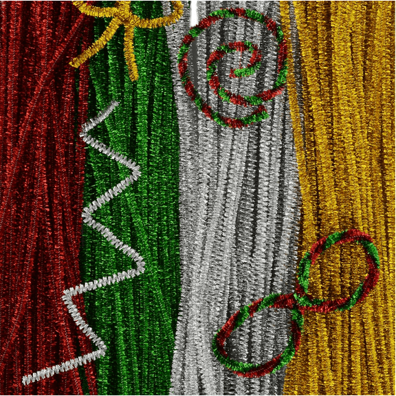 Crafter's Square Christmas Tinsel Stems, 45-ct. Packs; Mix of 4 Colors: Red, Gold, Silver, and Green