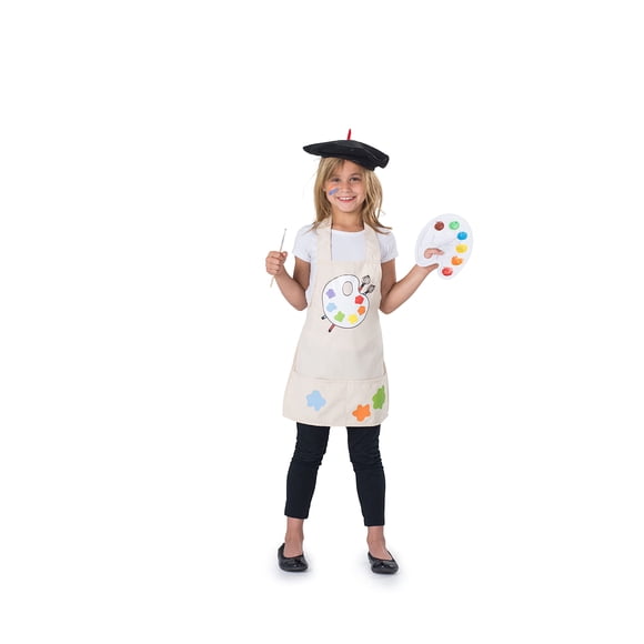 Disfraz de artista estadounidense de Dress Up para niños con delantal, boina y más