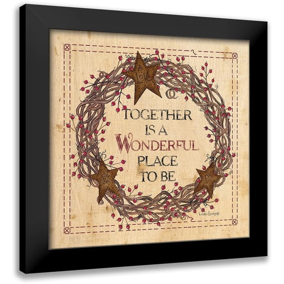 Spivey, Linda 12x12 Black Modern Framed Museum Art Print Titled - Together is a Wonderful Place to Be