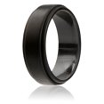 thumbnail image 1 of Silicone Wedding Ring - Step Edge Style - Black by ROQ for Men - 12 mm Ring, 1 of 1