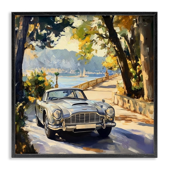 Stupell Industries Industrial Classic View of Seaside Drive Black Framed Giclee Art, 12 x 12, by Creative Studio