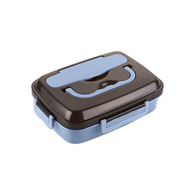 Caja de Almuerzo para Niños Caja de Almuerzo para Adultos, Caja de Bento para Niños de 3 Compartimentos de 1000Ml, Contenedor de Almuerzo para Adultos con Palos Y Cuchara, a Prueba de Fugas, Calefacci