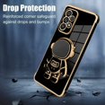 thumbnail image 4 of for Samsung Galaxy A53 5G Case Astronaut Plating Electroplate Luxury Elegant Case Camera Protector Kickstand Shockproof Protective Corner Back Cover Galaxy A53 5G Case -Black, 4 of 5