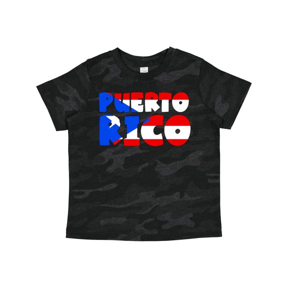 Inktastic Puerto Rico Flag in Text Boys or Girls Toddler T-Shirt