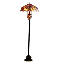 LIAISON Tiffany-style 3 Light Victorian Double Lit Floor Lamp 18" Shade