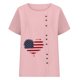 thumbnail image 3 of Camiseta Casual de Manga Corta con Botón de Cuello Redondo de las Mujeres, Tops Cortos para las Mujeres, 3 of 3