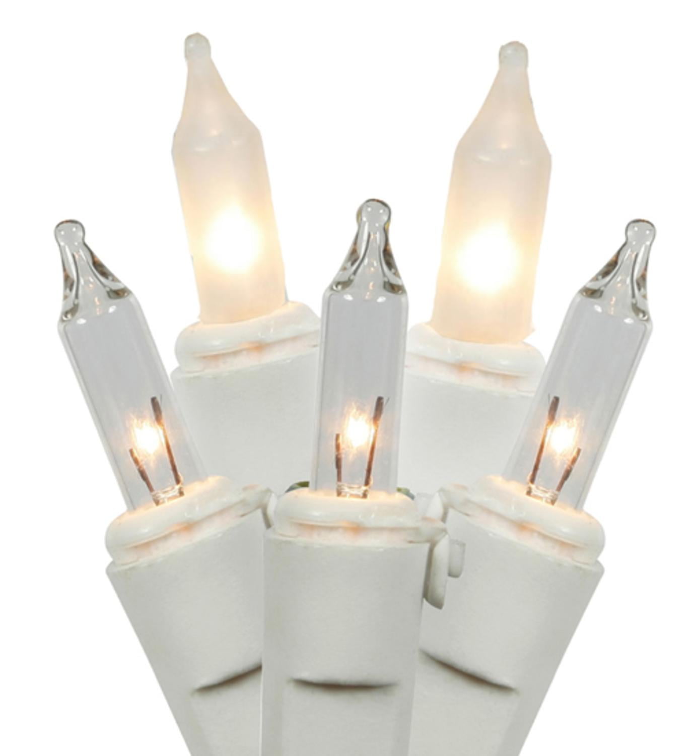 Set of 100 Clear and Frost Mini Christmas Lights White Wire Walmart