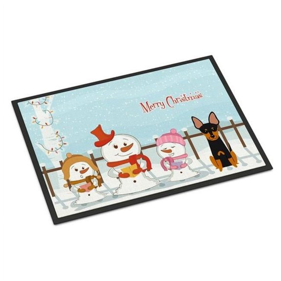 Merry Christmas Carolers English Toy Terrier Door Mat