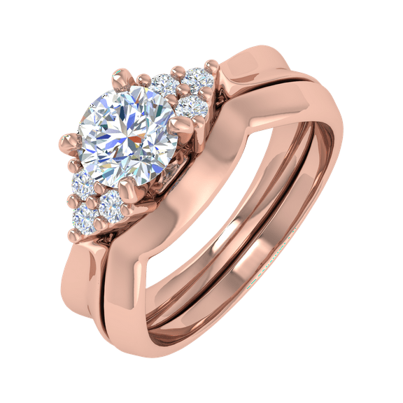 3/4 Carat Diamond Bridal Ring Band Set in 14K Rose Gold (Ring Size 7.5)