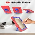 thumbnail image 4 of Hard Back Cover Case for Galaxy Tab A9 8.7" Tablet 2023 Release Model SM-X110/115/117 - 3 Layers Protection Protective Portable Case with Rotating View Kickstand & Shoulder/Hand Strap, Redblue, 4 of 12