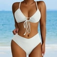 thumbnail image 2 of ANINEO Women Swimwear High Waist Bikini Sets 2PCS Swimsuit Front Tie Knot Bathing Suit Trendy Hawaii Summer Tropical Brazilian Beachwear, 2 of 6