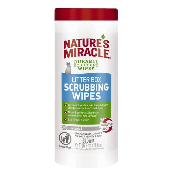 Nature’s Miracle Litter Box Scrubbing Wipes, 30 Count