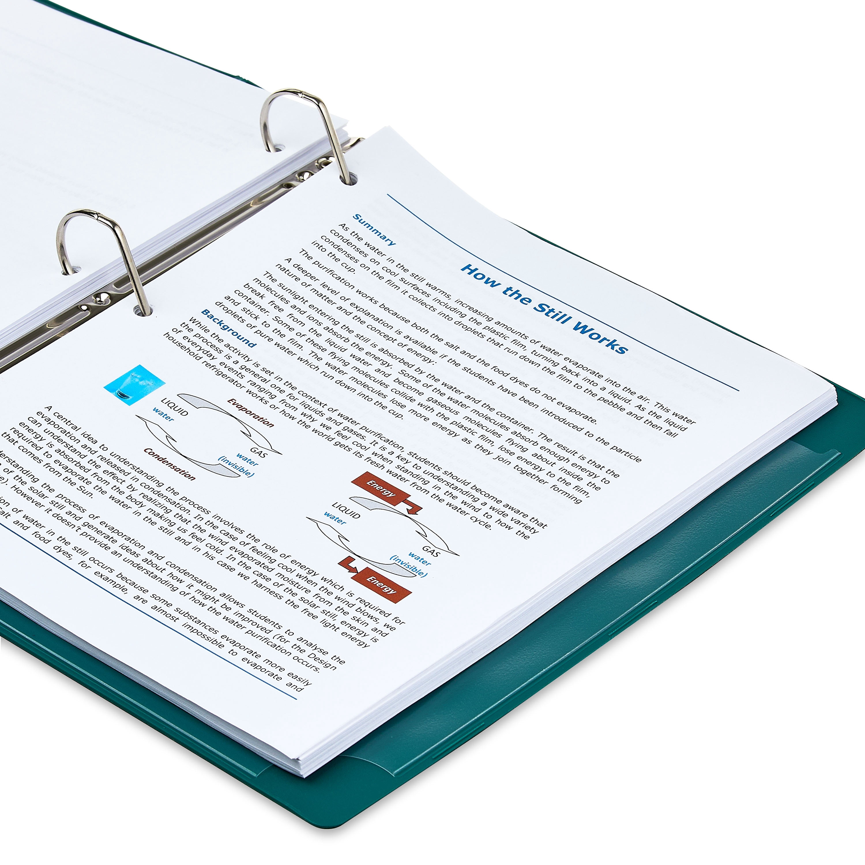 Pen+Gear Heavy Duty View 1.5" D-Ring Binder, Green