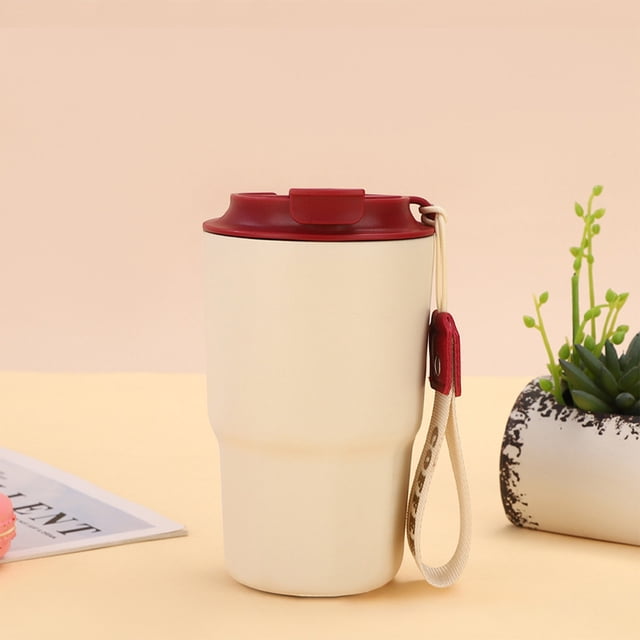 TIMIFIS Tissue Boxs 316 Stainless Steel Coffee Cup Double Layer Vacuum Insulated Cup Car Mounted with Lifting Rope Convenient Cup Insulated Water Cup Coffee Cup 480Ml Kitchen Gadgets