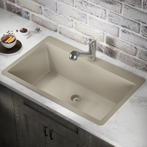 Granite Composite 33'' L x 21'' W Dropin Kitchen Sink with Flange
