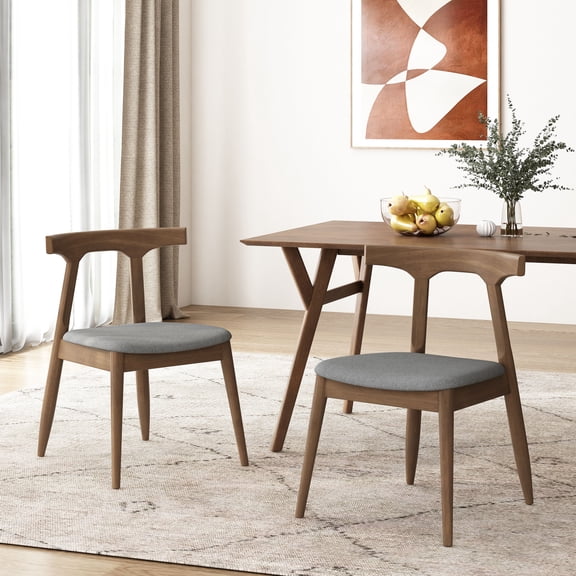 EUROCO Solid Wood Dining Chairs Set of 2, Modern Minimalist Accent Chair Armless,Side Chair for Kitchen Living Room