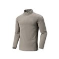 thumbnail image 2 of Holiday Gifts! Titcea Long Sleeve Shirts for Men Fleecing Liner Zipper Solid Color Round Neck Shirt Warm Comfort Tops, 2 of 3