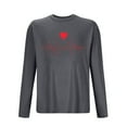 thumbnail image 4 of SERTG Mens Valentine Print Sleepshirt Long Sleeve Round Neck Homewear Breathable Top Soft Comfortable Home T-Shirt Pajamas(Gray#2,XL), 4 of 4