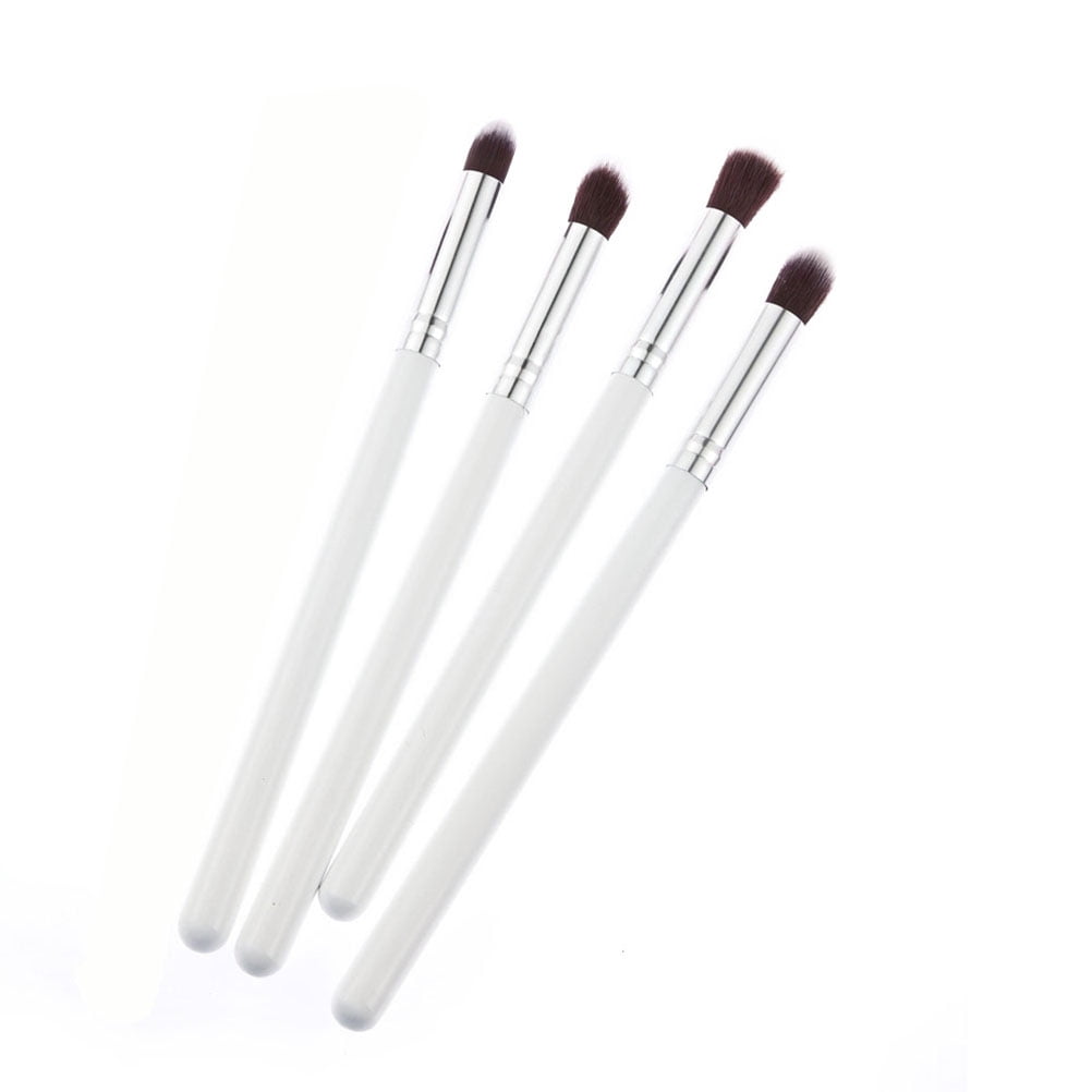 SHOWERORO 4Pcs Eye Make Up Brush Kit White Portable Soft Horse Hair Cosmetic Tool